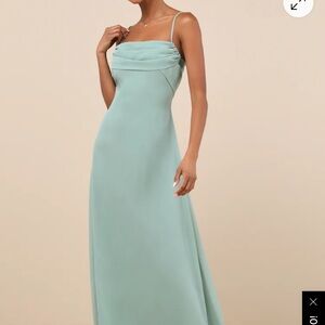Elegant Lulus Sage Green Pleated Maxi Dress